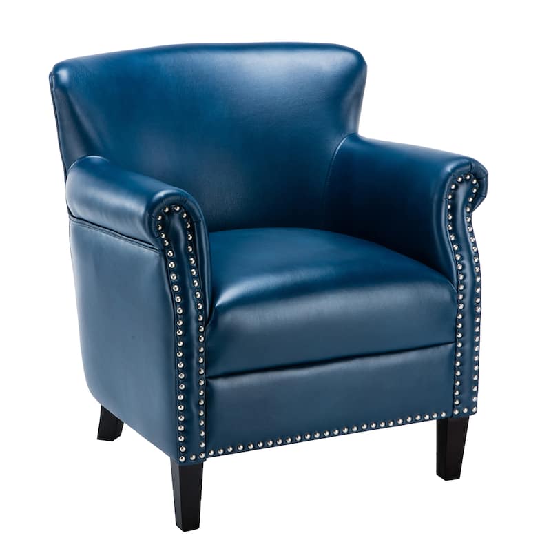Hendrick Faux Leather Club Chair by Greyson Living - Navy Blue