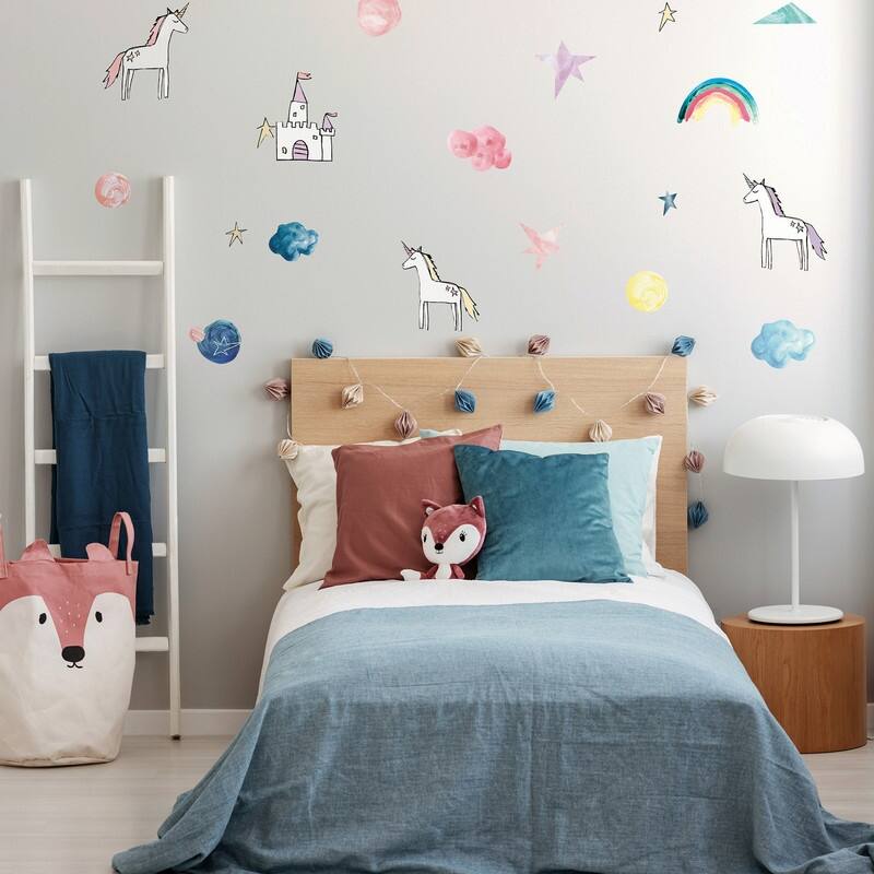 Tempaper Rainbows & Unicorns Removable Wall Decals (4 Sheets)