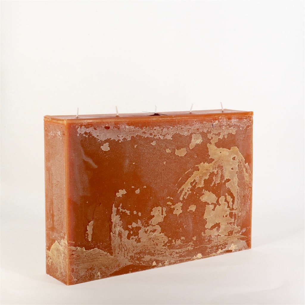 Rectangle 5-Wick Pillar Candle 15.75"x10.65"x3.15" Cognac- ST - Cognac