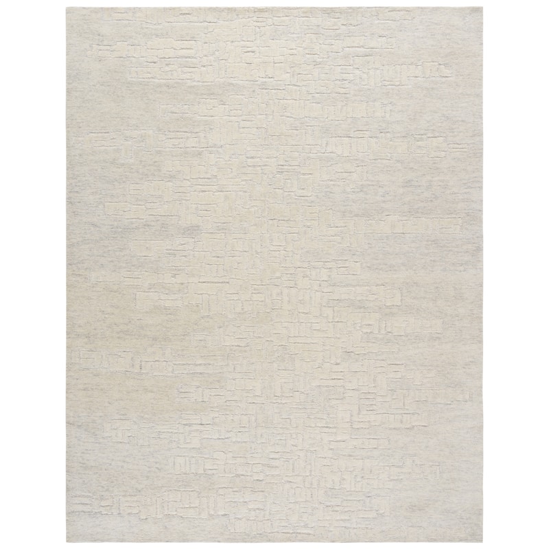 SAFAVIEH Handmade Harvest Sheera Modern Wool Rug - 8' x 10' - Silver/Ivory