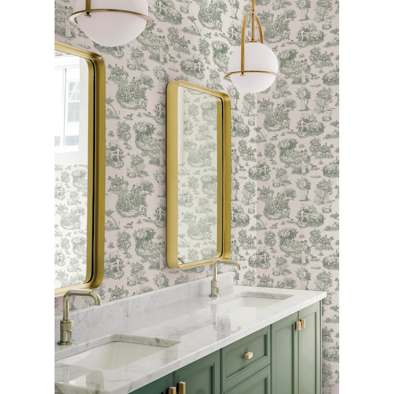 Rachel Antonoff Green The Chase Peel Stick Wallpaper