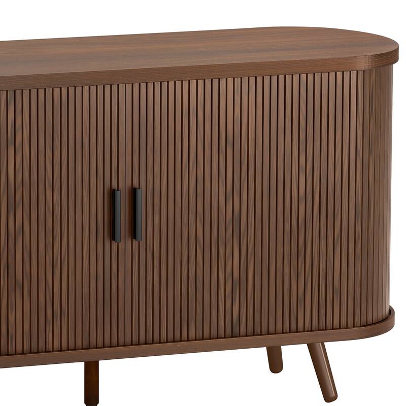 Moasis 54.3" Wide Sideboard Buffet Cabinet with Curvy Edge Accent Storage&Sliding Door