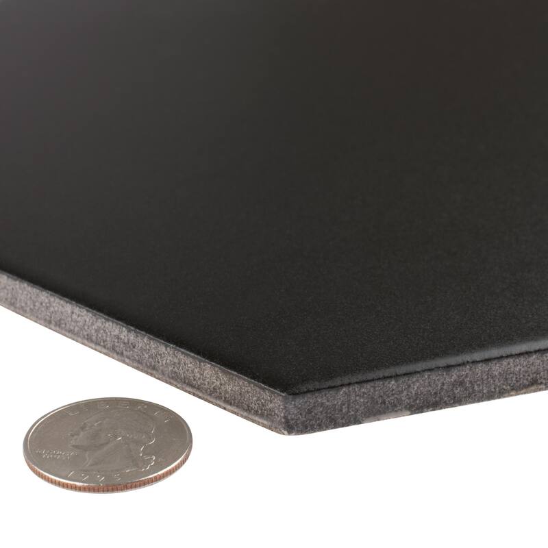 Merola Tile Textile Basic Grand Hex Black 19" x 22" Porcelain Floor and Wall Tile