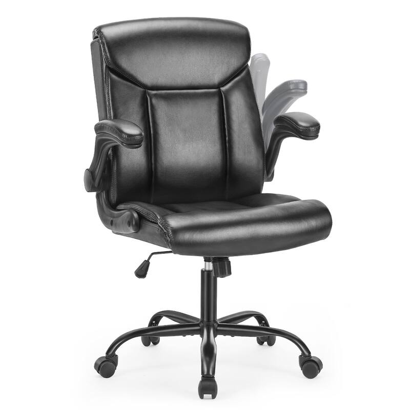 Mid Back Computer Desk Office Chair Leather Executive Office Chair On