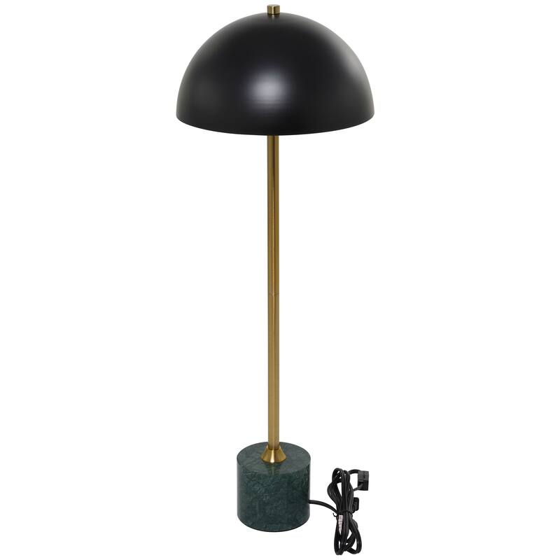 Metal Umbrella Style Table Lamp with Marble Base - 10"W x 10"L x 28"H