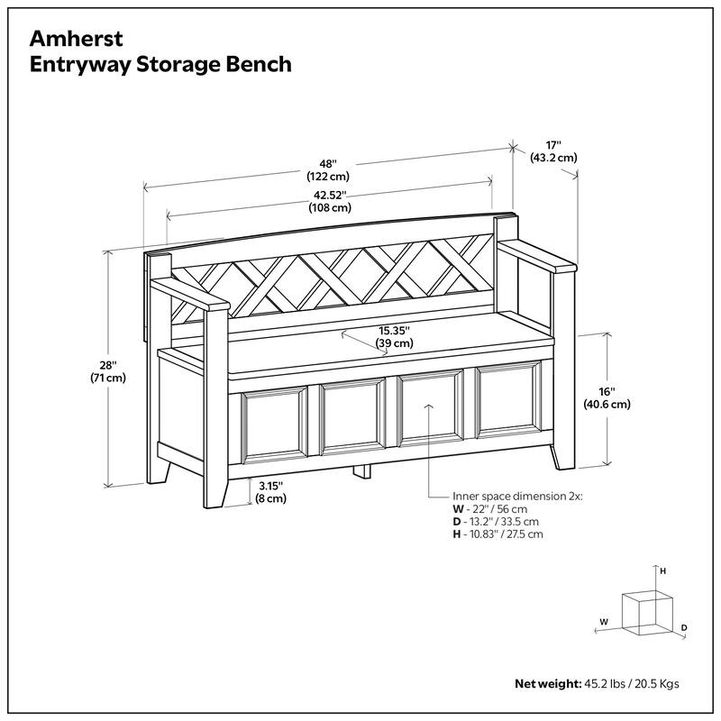 WYNDENHALL Halifax 48 inch Wide Solid Wood Transitional Entryway Bench - 48 Inches wide