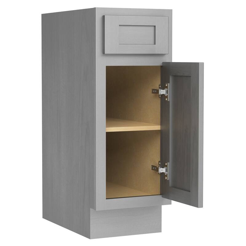 Vanity Art 12 Inch Bathroom Vanity Base Cabinet Single Right Offset Solid Wood Small Bathroom Storage Floor Cabinet