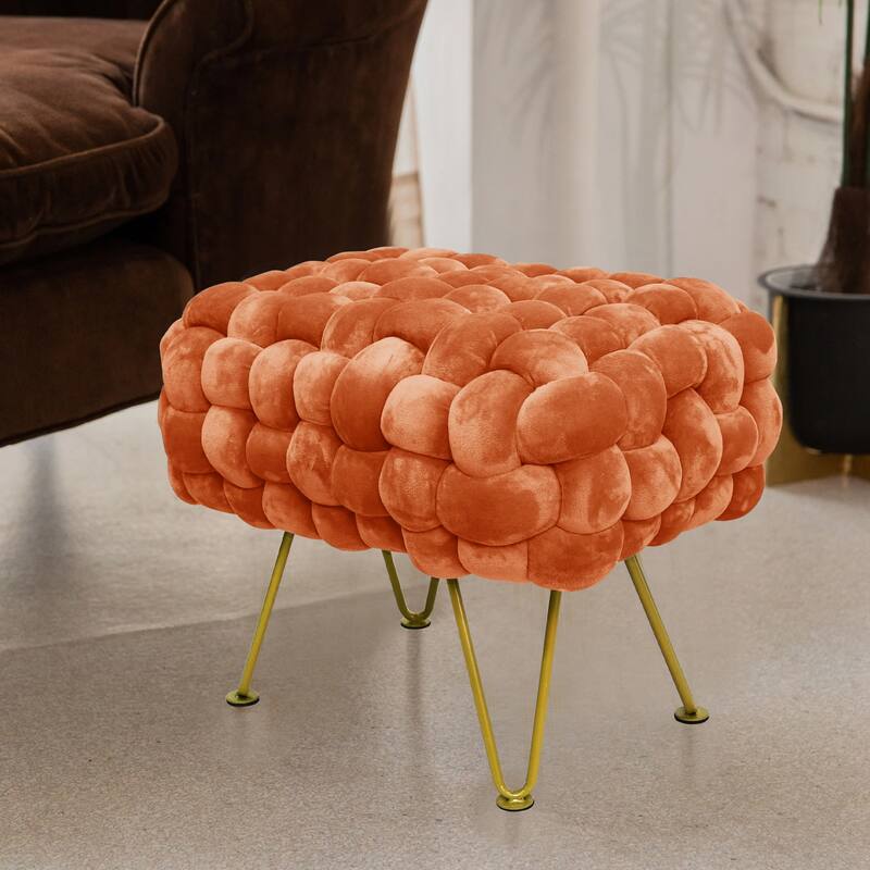 Velvet Pouf Stool 27"x20"x20"