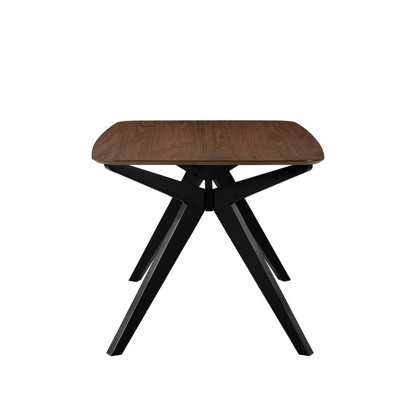 5-Pieces Dining Set with Rubberwood Table, Kitchen Table Set with Upholstered Chairs & Splayed Legs for Dining Room