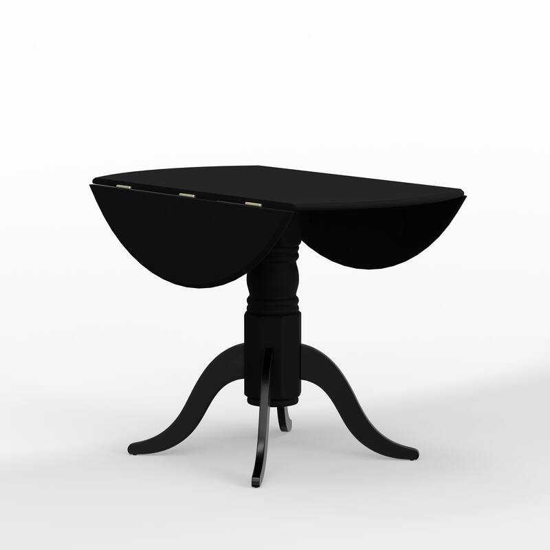 5-Piece Dining Set, 42" Round Drop-Leaf Table and X-Back Chairs