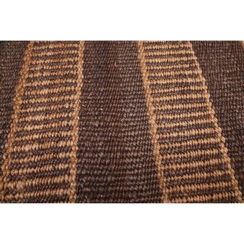 ECARPETGALLERY Flat-Weave Palas Denizli Dark Brown Jute Rug - 5'4 x 7'5