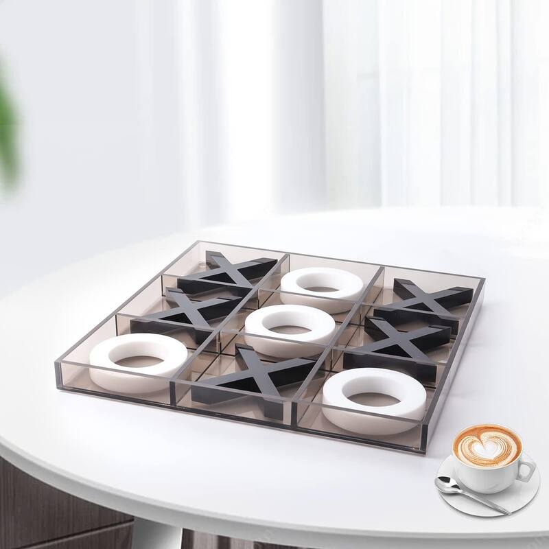 GSE™ 12" Giant Acrylic Tic Tac Toe Game Set for Kids and Adults. Great for Office, Living Guest Room, Coffee Table Décor Game