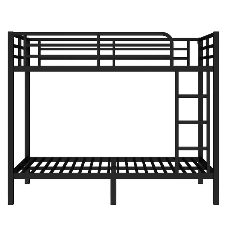 Full-over-Full Metal Bunk Bed with Noise Reduction and Under-Bed Storage