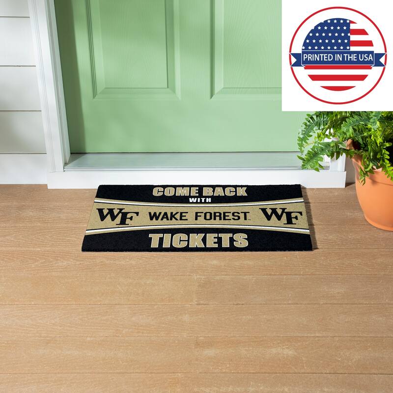 Wake Forest University 28 in. x 16 in. PVC "Come Back With Tickets" Trapper Door Mat