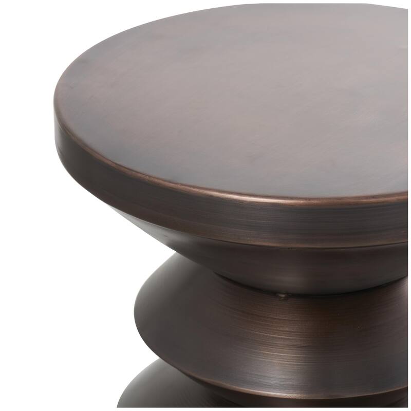 Metal Art Deco Inspired Side End Accent Table - Copper or Black - Roche River Decor