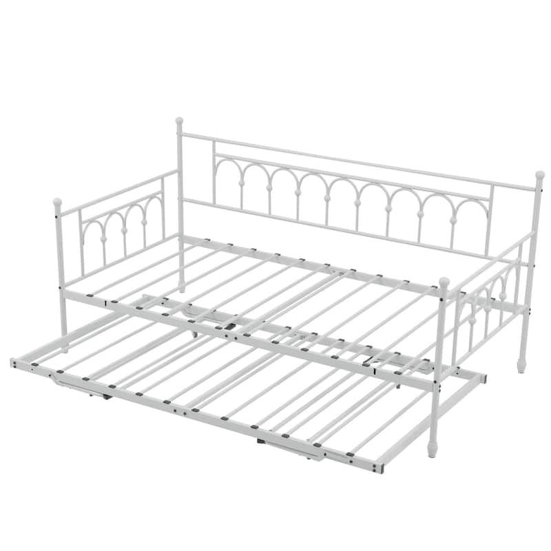 Twin Daybed with Trundle,Day Bed with Trundle Bed Twin,Pop Up Trundle Bed