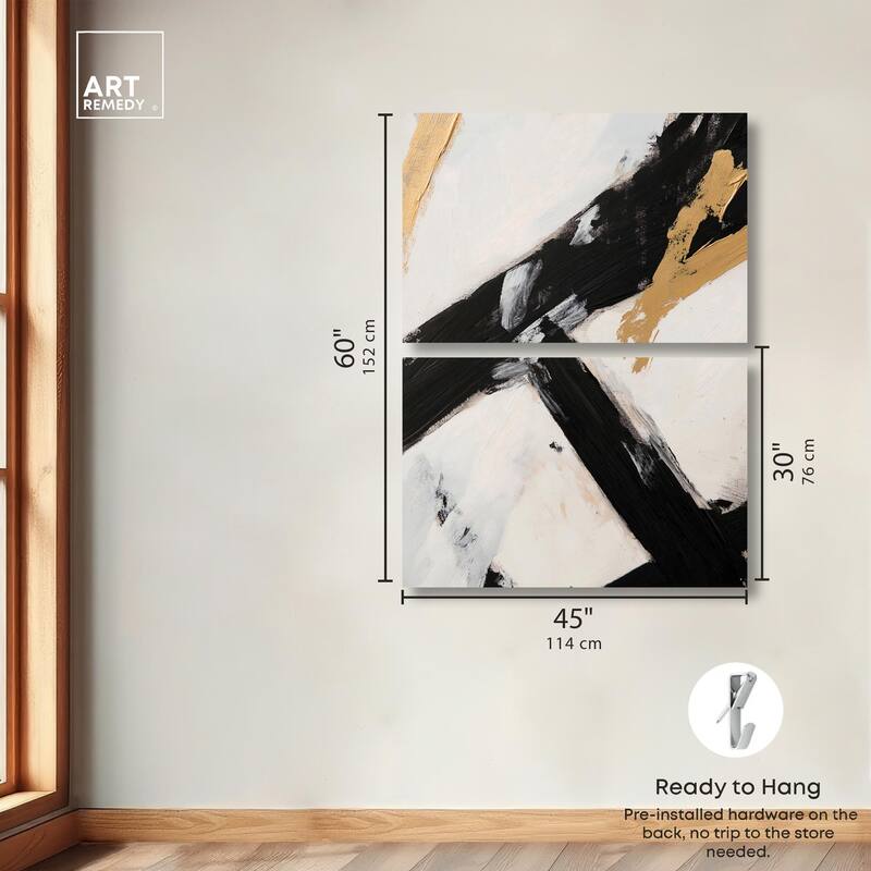 Weight of Black I Canvas Set of 2 by Art Remedy, Gallery Wrapped