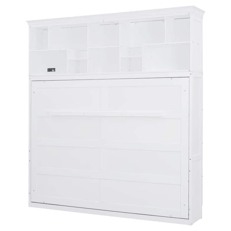 Queen Murphy Bed with Shelves and USB