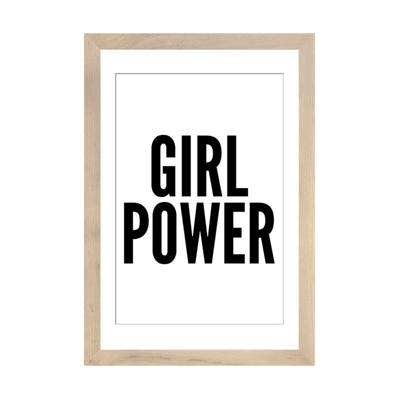 iCanvas "Girl Power" by Pixy Paper - Natural - 24x16x1
