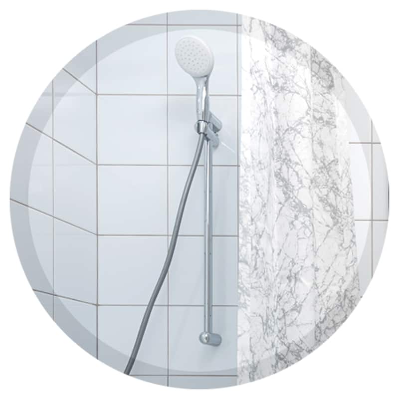 Wells Round Frameless Beveled Mirror
