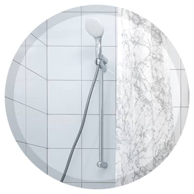 Wells Round Frameless Beveled Mirror