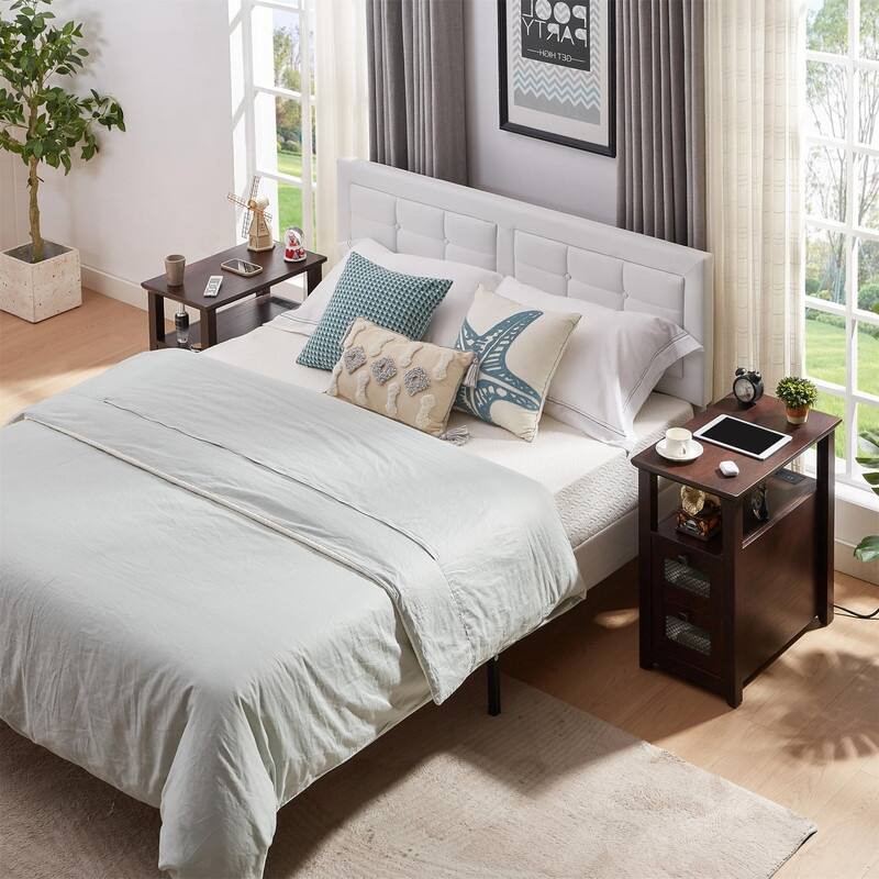 End Table with Charging Station - 13.78"D x 23.6"W x 24.8"H