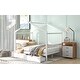 preview thumbnail 15 of 22, Full Size House Platform Bed with Roof and 2 Storage Drawers, Natural Wood