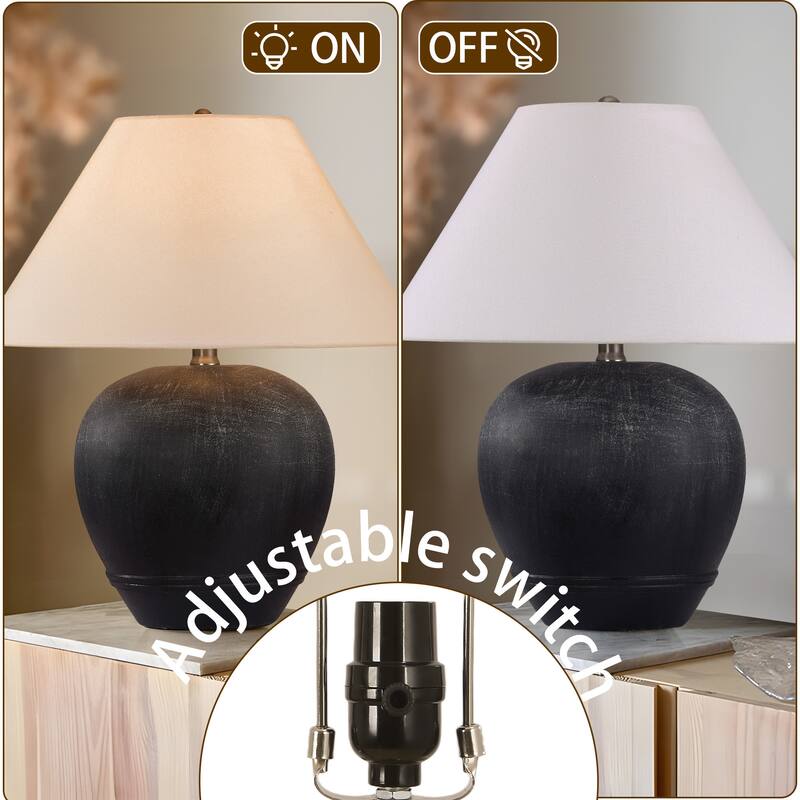 Global Accent Ceramic Table Lamp with Linen Shade