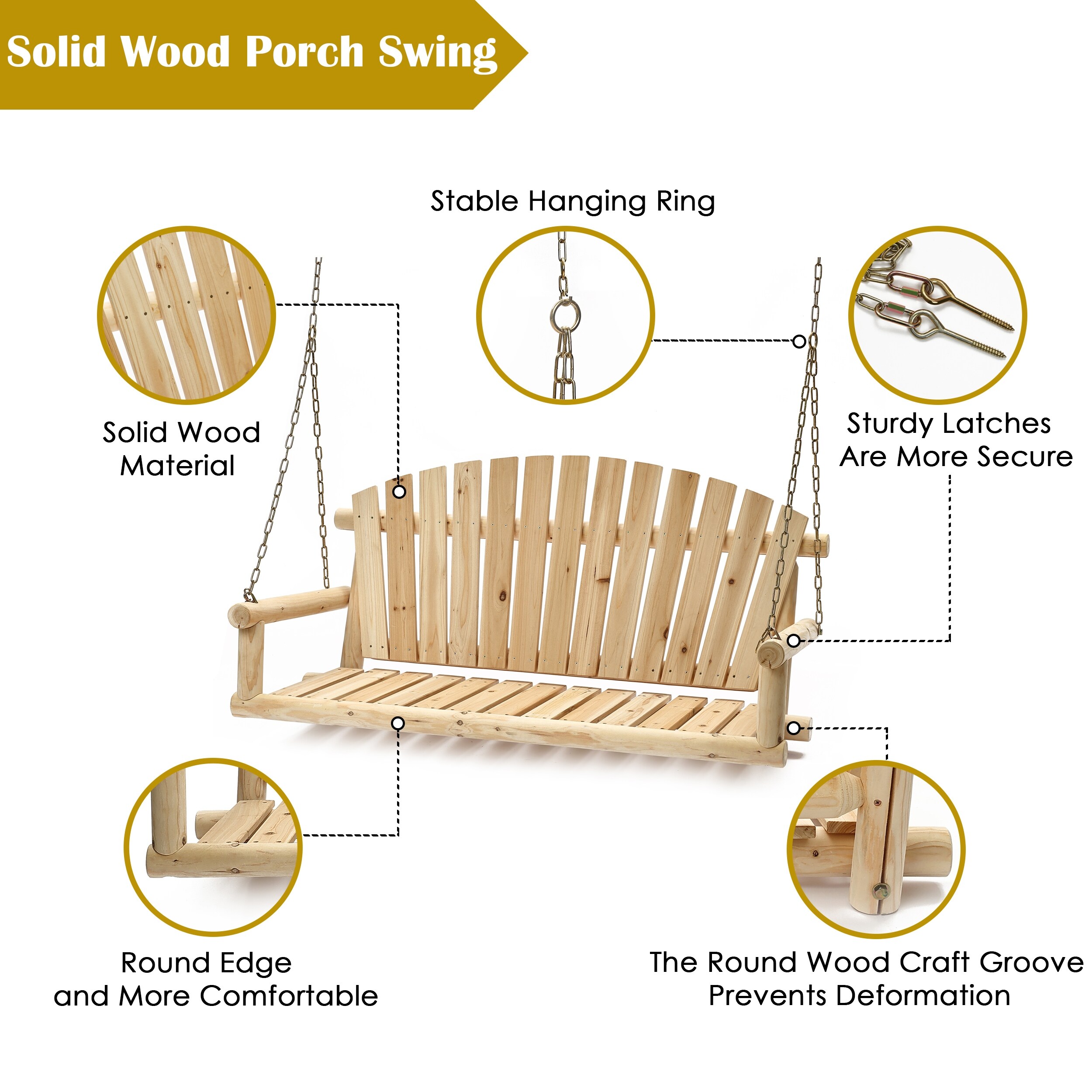 Unfinished on sale porch swing