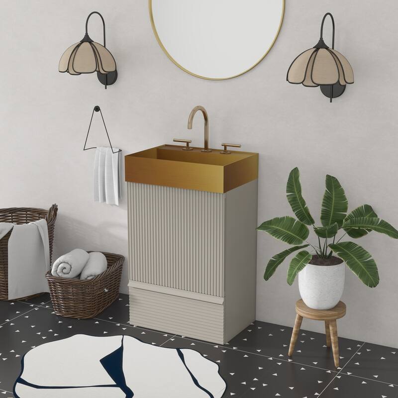 20"Bathroom Vanity with Stainless Steel Sink