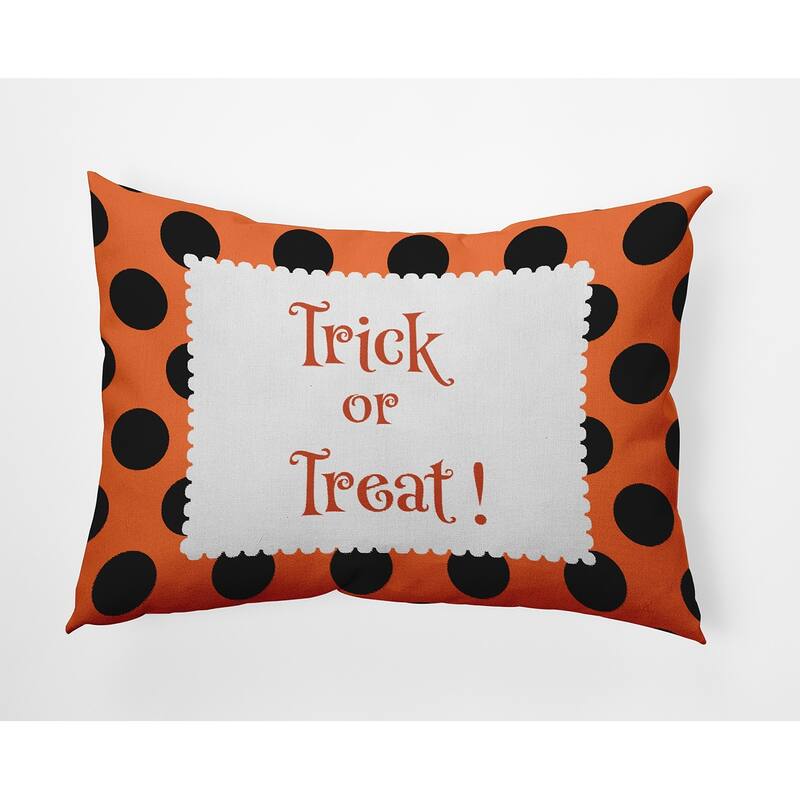 Halloween Trick or Treat Dots Accent Pillow - Traditional Orange - 14" x 20"