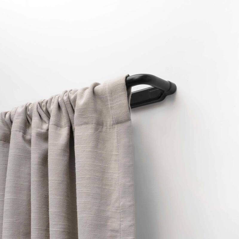 Lumi 3/4" Dia. Telescoping Wraparound Curtain Rod Set Black