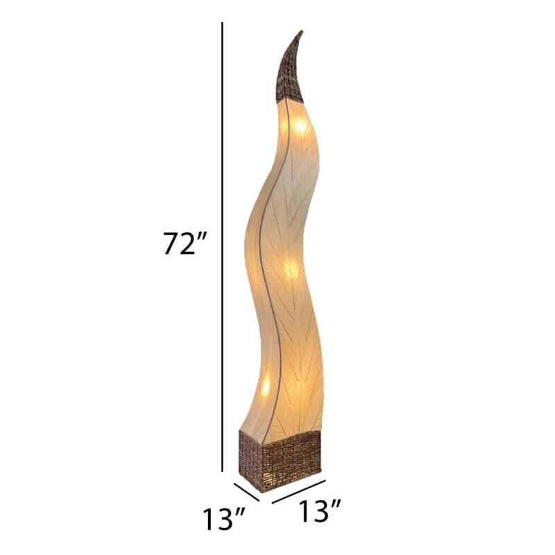 Eangee Handmade Flame Giant Lamp, Cocoa Leaves Shade, 13 x 13 x 72 in. - 13 x 13 x 72