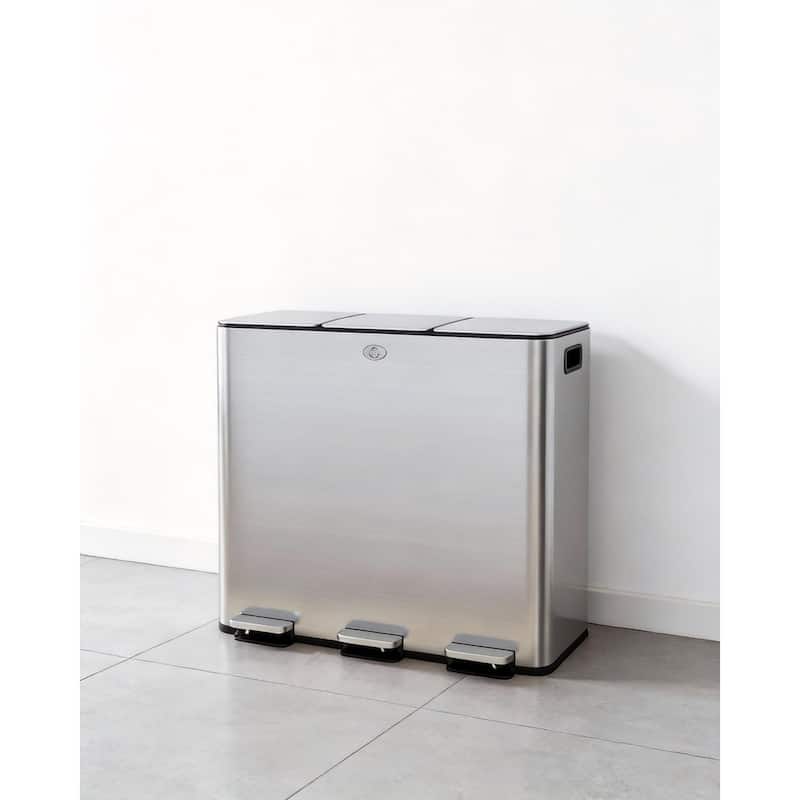 3 Compartments Trash Can, with Lids Airtight - 3*20L