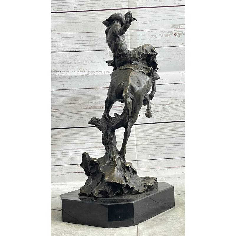 Bronco Buster Bronze Sculpture 100 Percent Real Bronze Western Art Figurine Remington