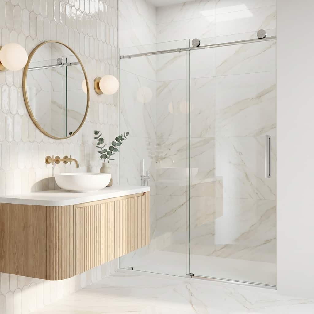 VIGO Elan Frameless Sliding Shower Door
