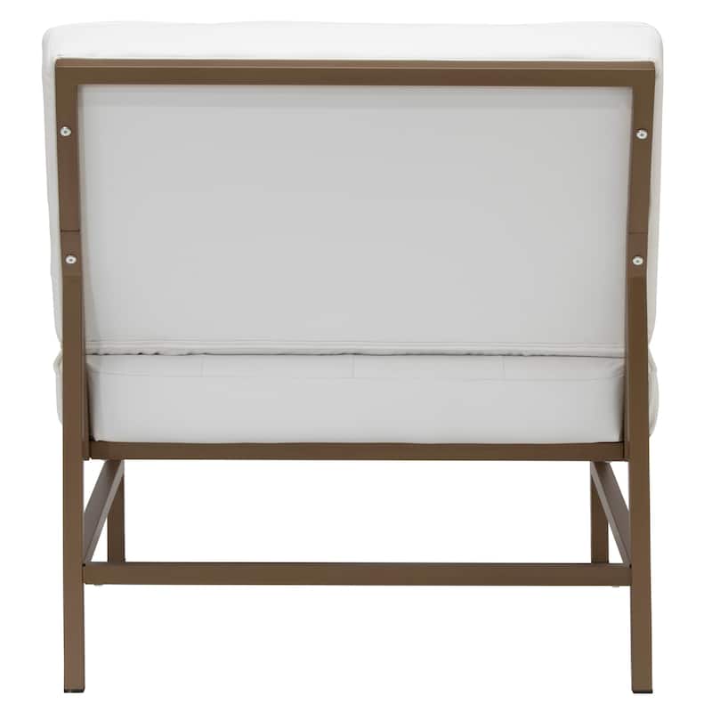 Studio Designs Home Ashlar Metal and Tufted Blended Leather Armless Accent Chair