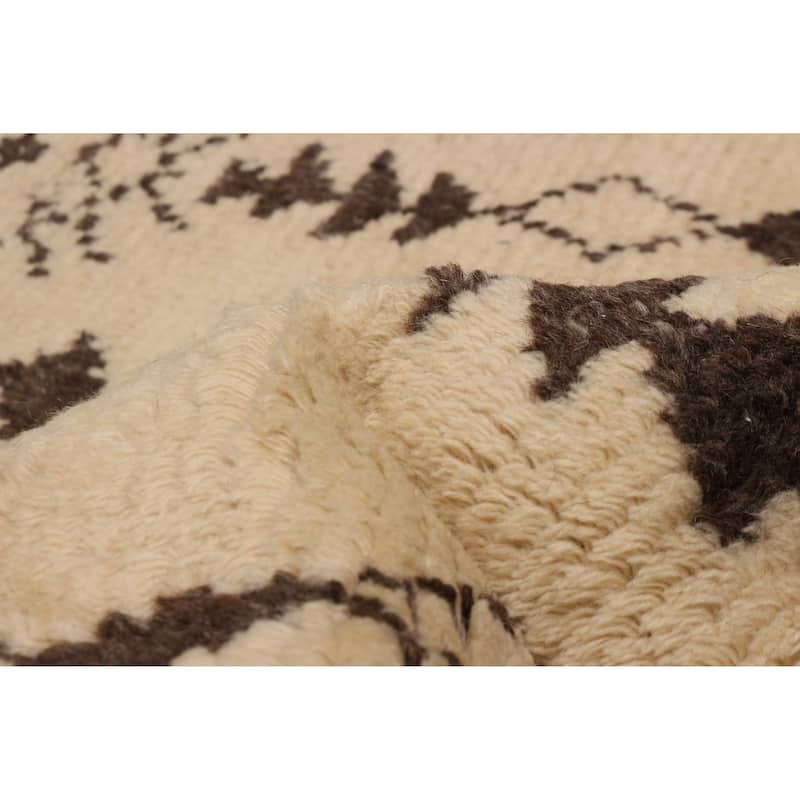 ECARPETGALLERY Hand-knotted Tangier Cream Wool Rug - 8'1 x 10'1
