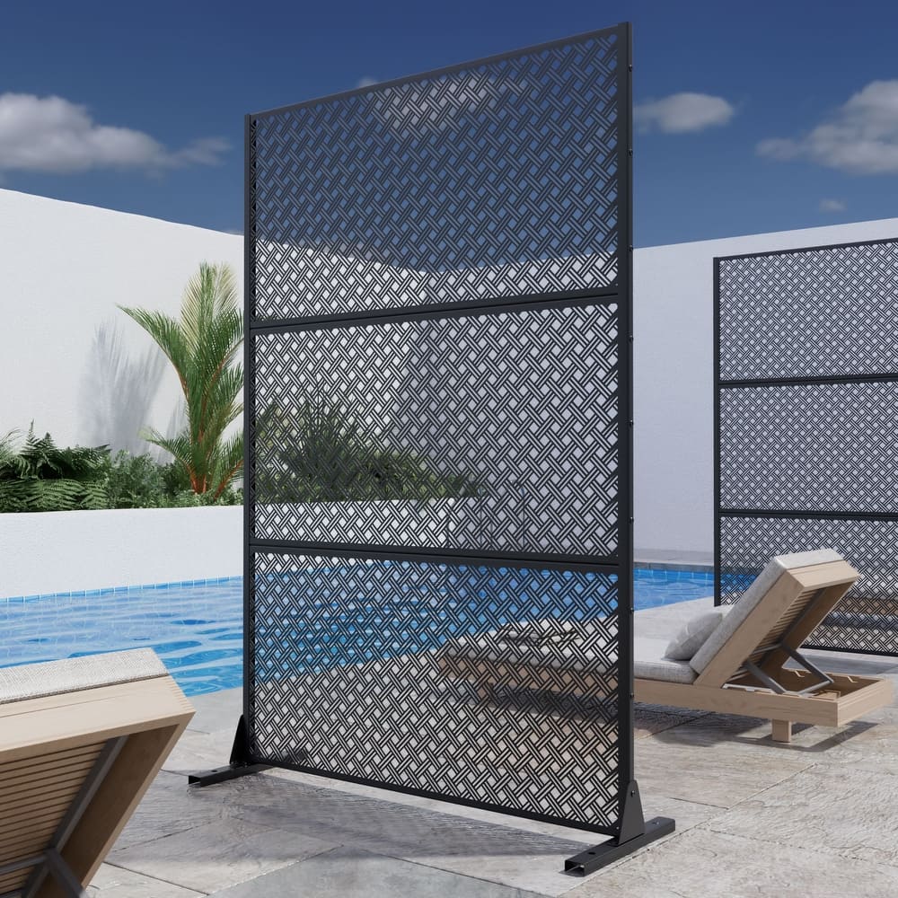 Outdoor Privacy Screen Metal Privacy Screen Panel Free Standing - 72*47