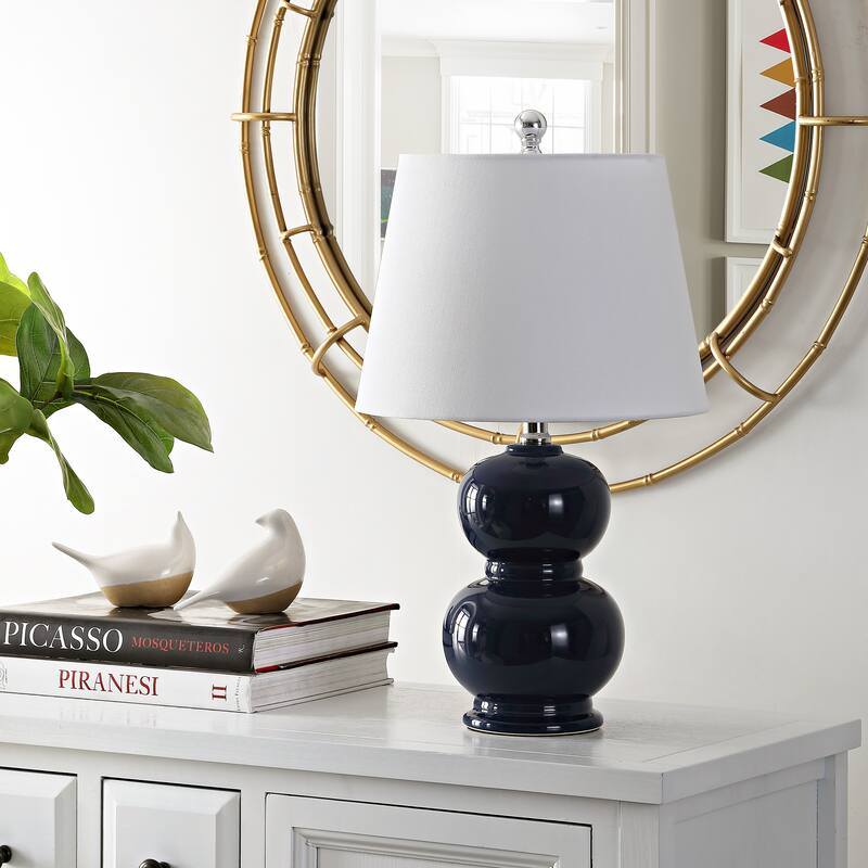 SAFAVIEH Lighting Tilly 22-inch Ceramic Table Lamp - 12" x 12" x 22" - 12Wx12Dx22H - Navy