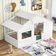 preview thumbnail 2 of 38, Wood House Bed with Roof & Door, Window and Guardrail