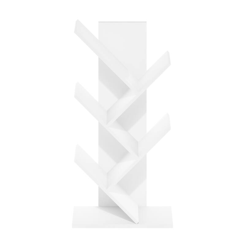 30.32 in. Tall White Wood 5-Shelf Bookcase
