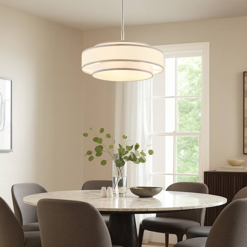 GetLedel 5-Light Double Shaded Dimmable Drum Chandelier