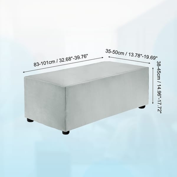 dimension image slide 48 of 52, Stretch Foot Stool Cover Rectangular Square Foot Stool Slipcover
