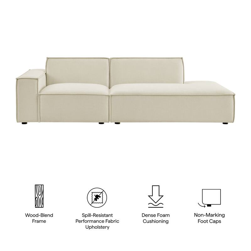 Restore 2-Piece Performance Fabric Upholstered Modular Loveseat