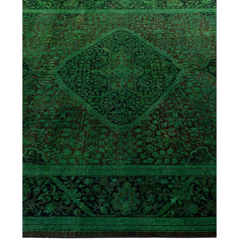 Overdyed One-of-a-Kind Hand-Knotted Area Rug - Green - 6' 1" x 9' 0"