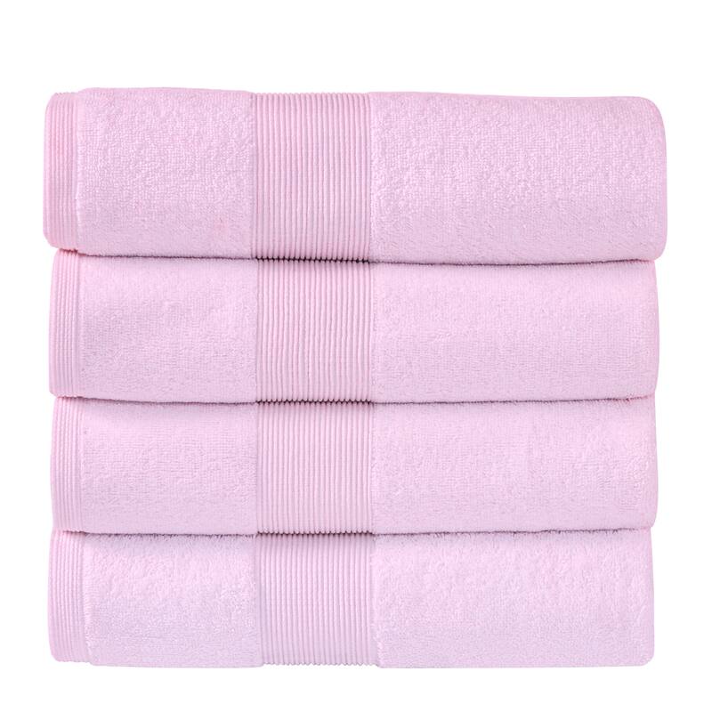 Fabstyles Soft Absorbent Bath Towel, 27 x 54 Inches, Set of 4 - Set of 4 - Blush
