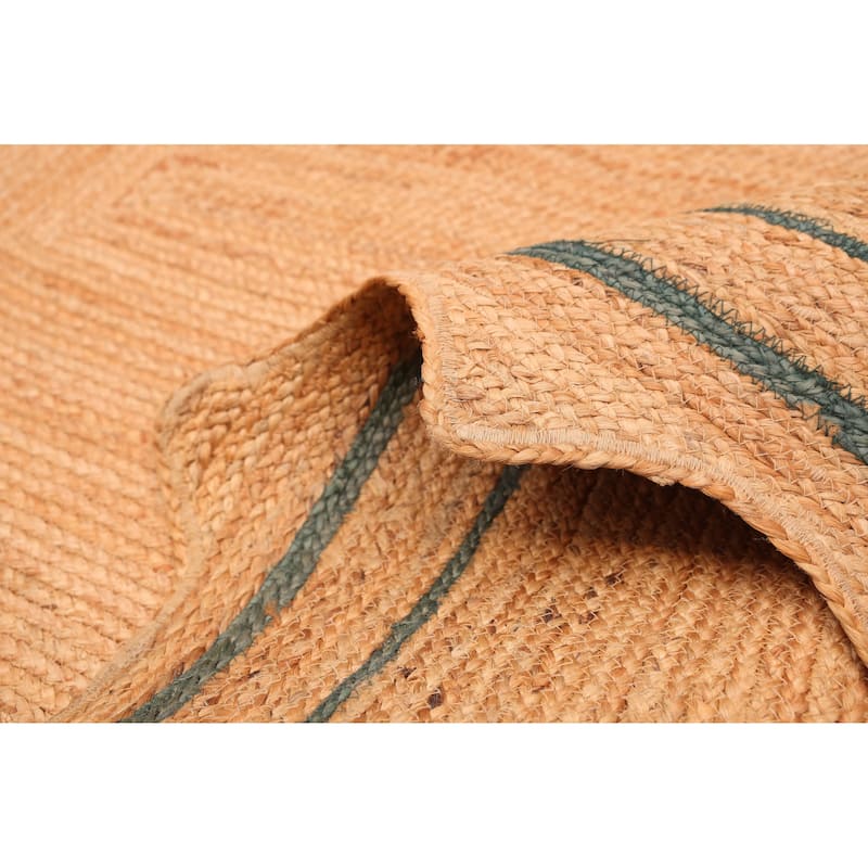 ECARPETGALLERY Braided Weave Palas Denizli Tan Jute Rug - 4'6 x 6'5