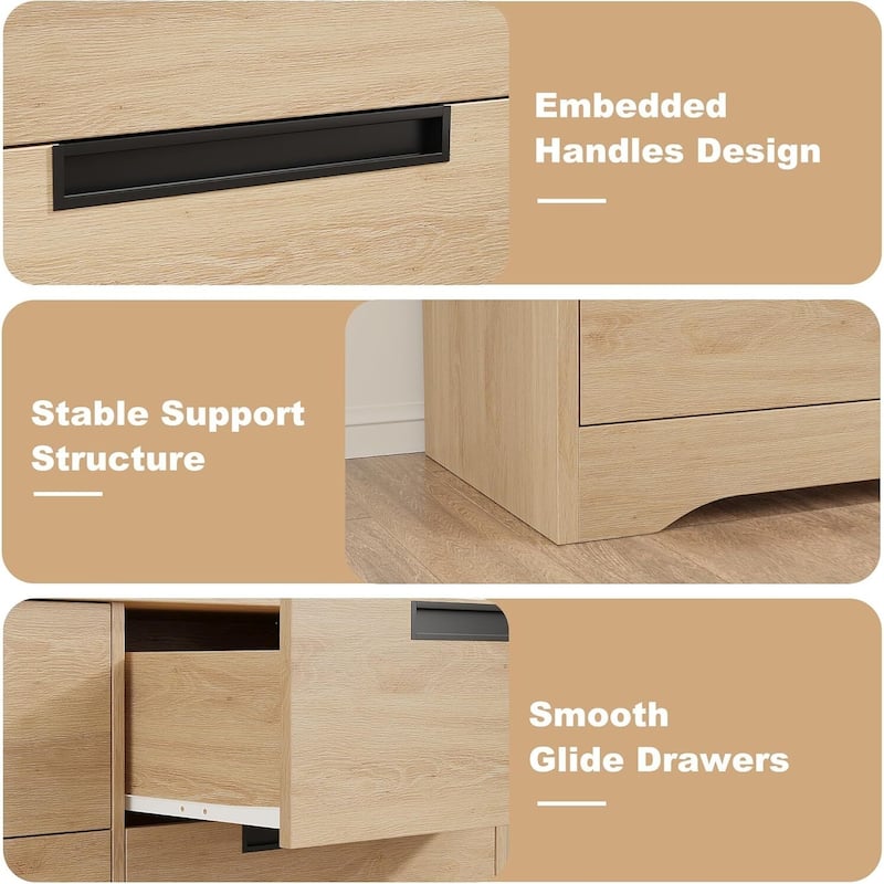 Natural 4 Drawer Dresser for Bedroom, Living Room, Nursery