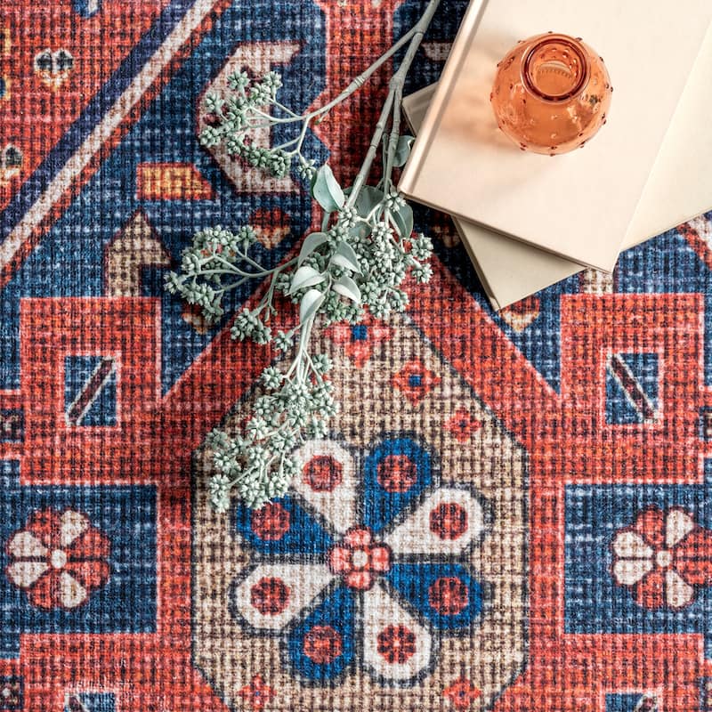 Nuloom Damaris Splashguard Medallion Machine Washable Area Rug